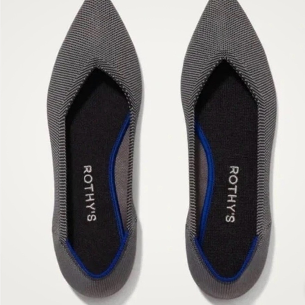 *SOLD* Rothy's The Point Cloud Grey Birdseye Knit Fabric Flats Women’s Sz 10 NIB